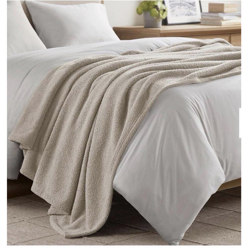 Madison Park Dream Soft Blanket Queen Size Taupe Color Machine Washable